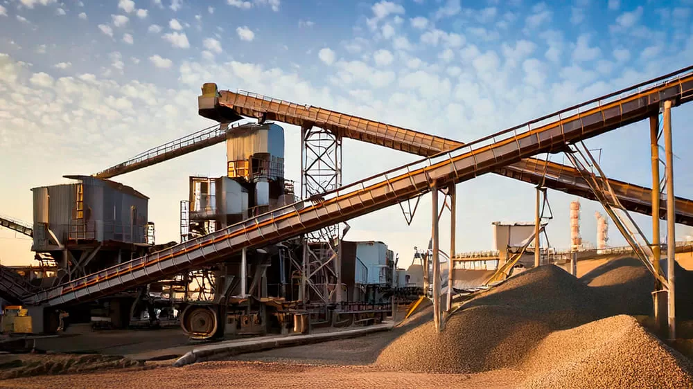 línea de producción de agregados, trituración