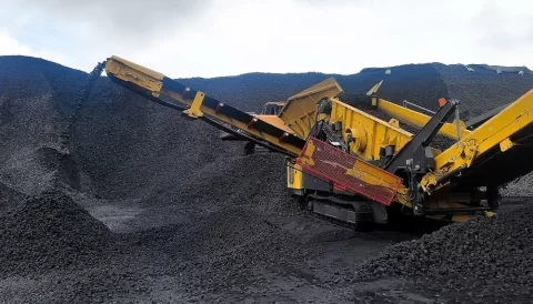 cribado carbón, minería